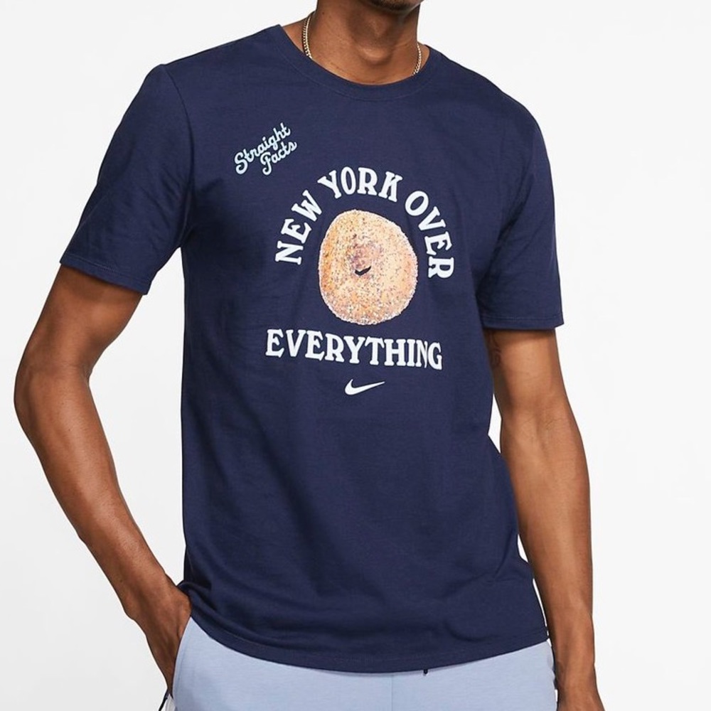Nike Navy Blue 'New York Over Everything' Graphic T‑Shirt